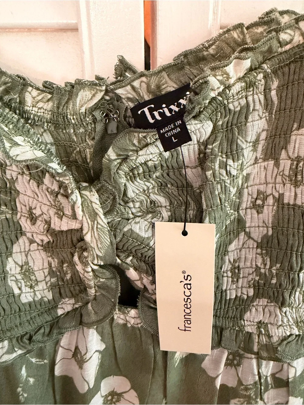 Western Romance Trixxi Cottage Core Floral Tiered Smocked Midi NWT Large